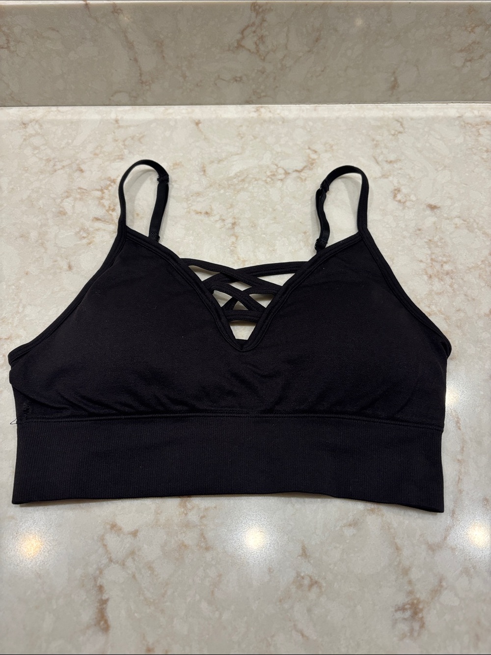 No Boundaries Black Crisscross Front Sports Bralette